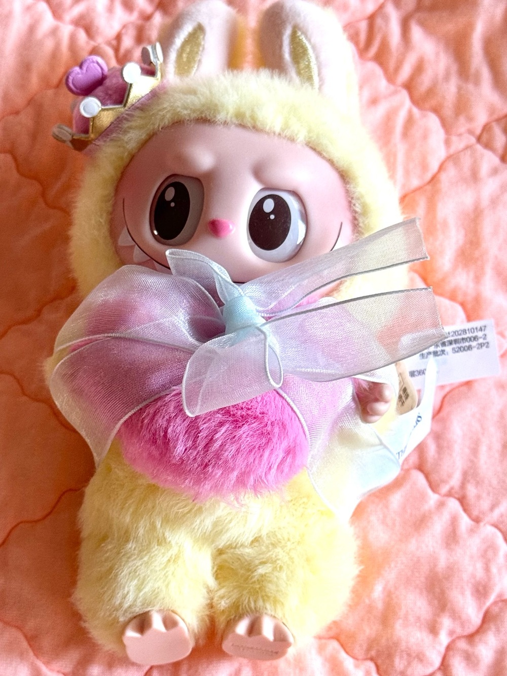 Yellow and Pink Labubu Queen Plush Pendant - Picture 3 of 7